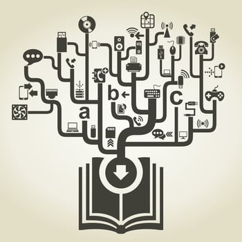 Abstraction on the topic of computer technology vector
