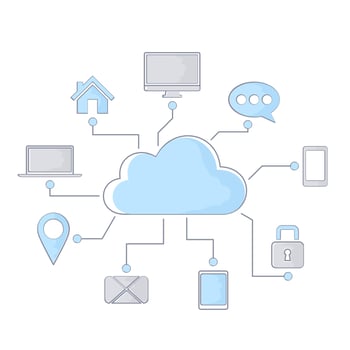 Abstraction on the topic of computer technology vector