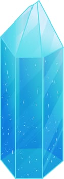Crystal. Curative Transparent Healing Quartz. Blue Gradient Clear Bright Gem. Magic Stone vector