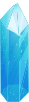 Crystal. Curative Transparent Healing Quartz. Blue Gradient Clear Bright Gem. Magic Stone vector