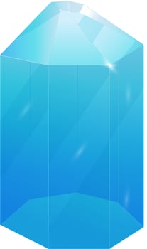 Crystal. Curative Transparent Healing Quartz. Blue Gradient Clear Bright Gem. Magic Stone vector