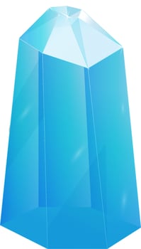 Crystal. Curative Transparent Healing Quartz. Blue Gradient Clear Bright Gem. Magic Stone vector