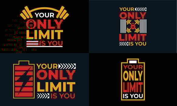 best typography t shirt design for gym and fitness inspiration. vector