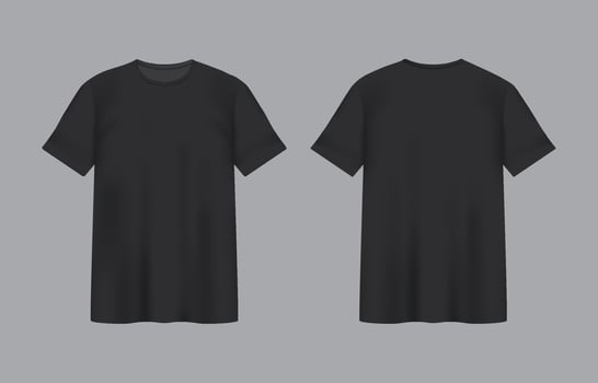 Black 3D T-Shirt Template vector