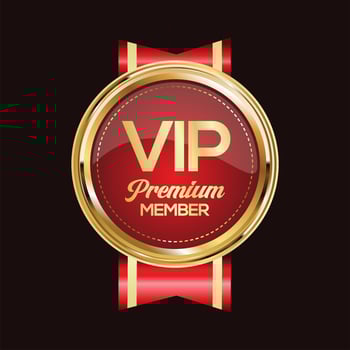 Golden badge VIP premium member design isolated on black background vector