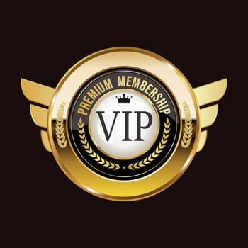 Golden badge VIP premium member design isolated on black background vector