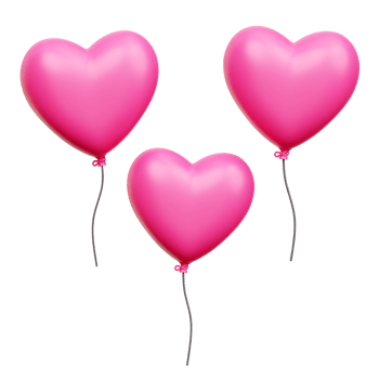 3d Love heart balloon, Valentine 3d Illustration png