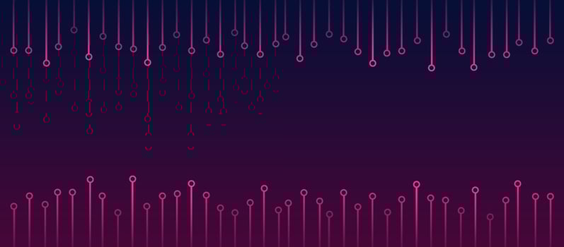 Social media header template with pcb tracks bottom and top, copy space on dark gradient. Social cover or banner in techno style. vector