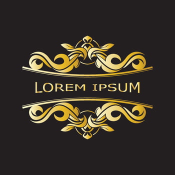 Gold luxury floral vintage monogram decorative logo template vector