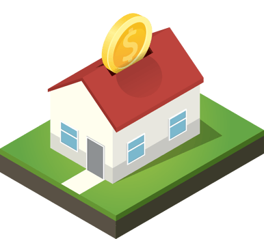 isometric house with coin. png