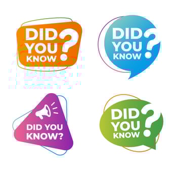 Set of did you know speech bubble vector