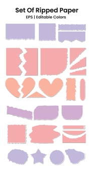 Set of ripped paper for your text vector