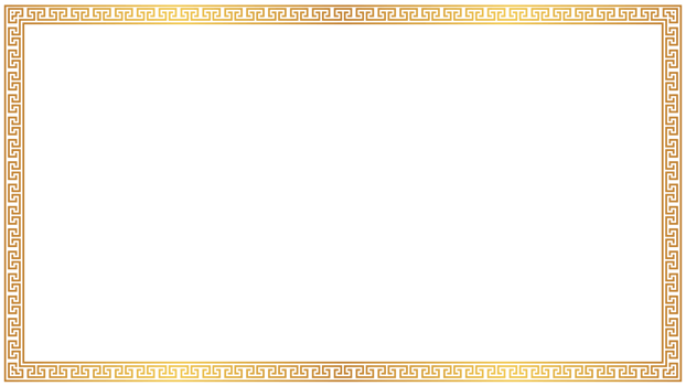Rectangular golden border with seamless meander pattern png