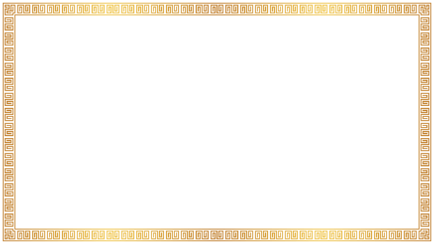 Golden ancient greek border transparent png