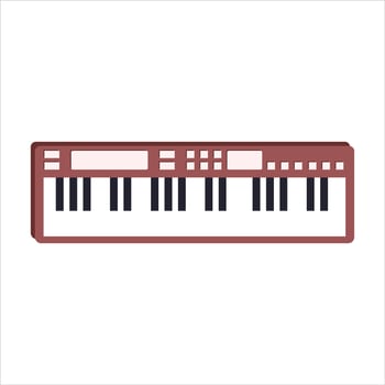 Musical Instrument red piano keyboard vector