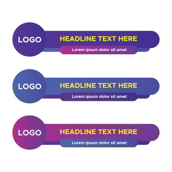Set collection vector of Broadcast News Lower Thirds