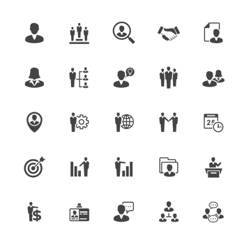 Management and Human Resource Icon set png