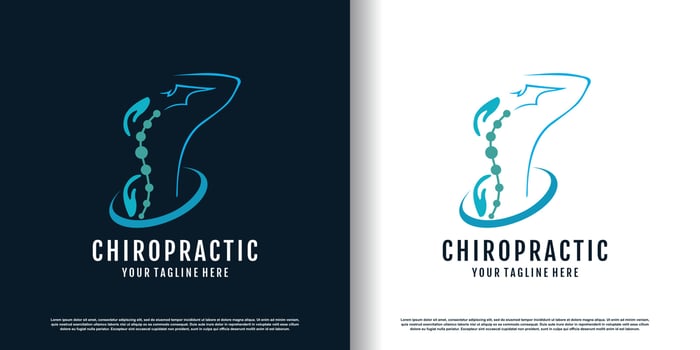 chiropractic logo design vector with creative  unique concept premium vector