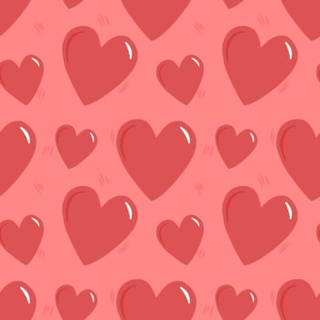 Patterns for decorating fabric or wallpaper. Pink hearts blooming on Valentines Day. vector
