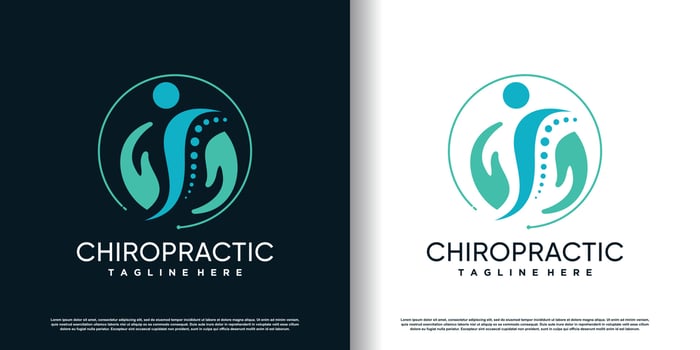 chiropractic logo design vector with creative  unique concept premium vector
