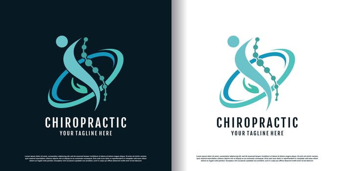 chiropractic logo design vector with creative  unique concept premium vector