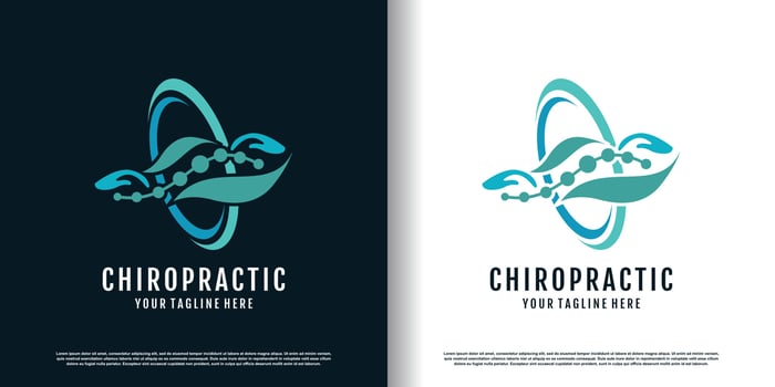 chiropractic logo design vector with creative  unique concept premium vector