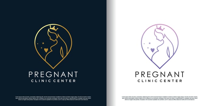 pregnant logo with creative concept premium vector