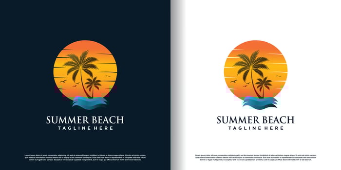palm logo design with creative unique concept premium vector
