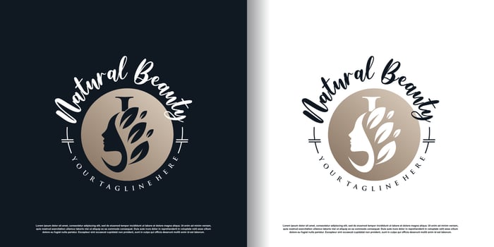 letter logo j with nature beauty concept design premium vector