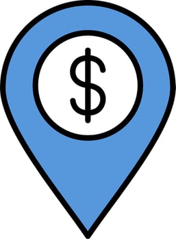 Dollar Location Vector Icon