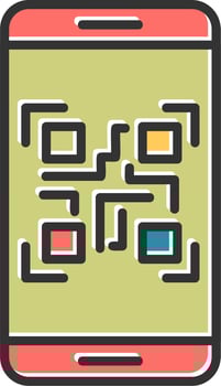 Smartphone Qr Code Vector Icon