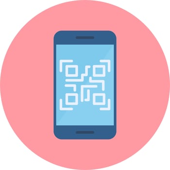 Smartphone Qr Code Vector Icon