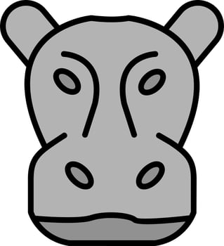 Hippopotamus Vector Icon