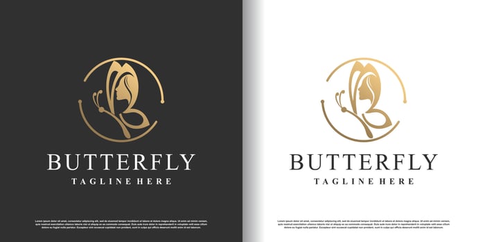 Butterfly logo design vector with creative and unique style concept premium vector