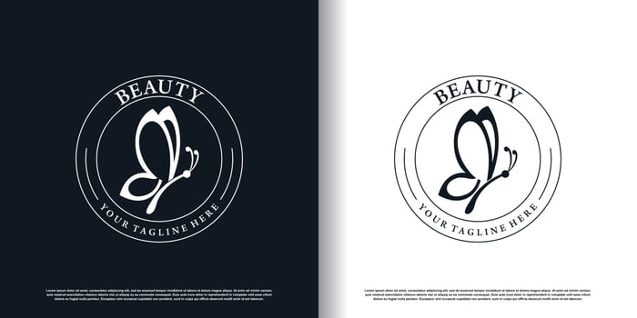 Butterfly logo design vector with creative and unique style concept premium vector