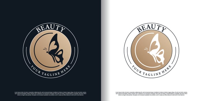 Butterfly logo design vector with creative and unique style concept premium vector