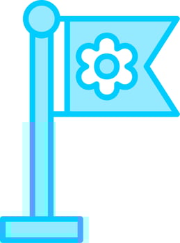 Sakura Flag Vector Icon