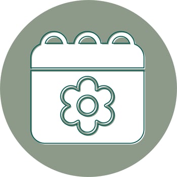 Sakura Date Vector Icon