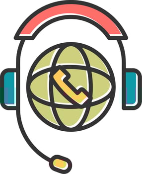 World Call Center Vector Icon