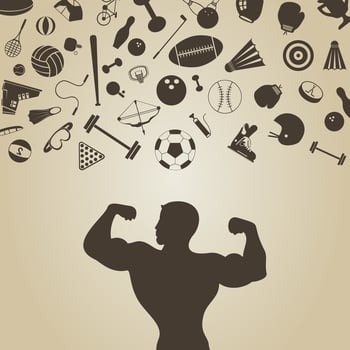 On the sportsman sports stock fall. A vector illustration