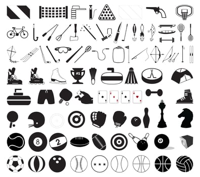 Collection of icons sports. A vector illustration