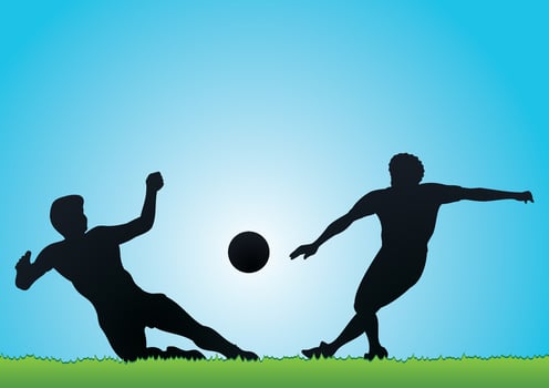 Background with the sportsman carrying out movement. vector