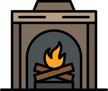 Fireplace Vector Icon