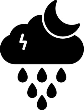 Night Rain Vector Icon