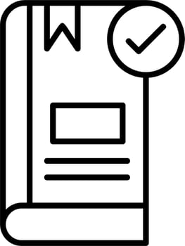 Book Check Mark Vector Icon