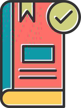Book Check Mark Vector Icon