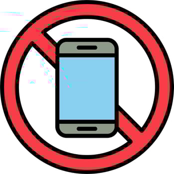 No Mobile Phone Vector Icon