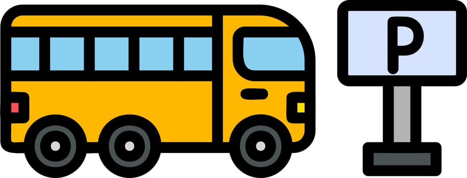 Bus Parking Vector Icon