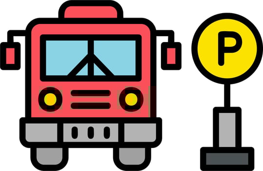 Bus Parking Vector Icon