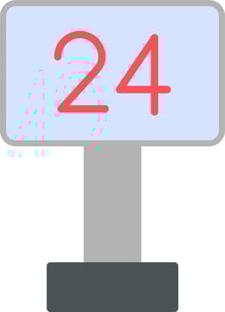 24 Hours Vector Icon